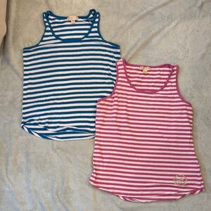 Striped Blue and Pink Women’s Tank Tops